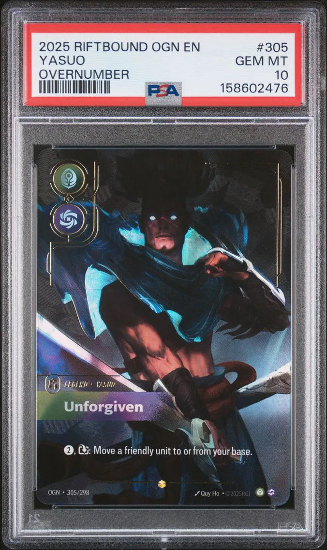 2025 #305 Yasuo - Unforgiven PSA 10 Riftbound: League of Legends Ogn-Origins