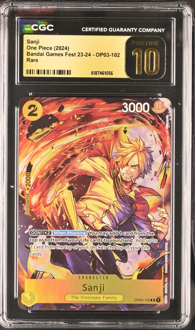 2024 #OP03-102 Sanji CGC 10 Pristine Bandai Card Games Fest 23-24 (Textured Foil) - English