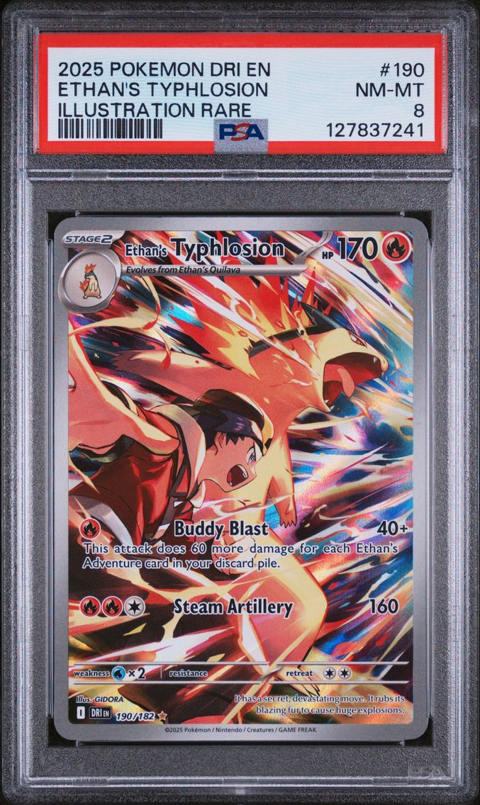 2025 #190 Ethan's Typhlosion PSA 8 Dri EN-Destined Rivals Pokemon