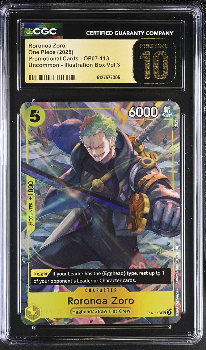 2025 #OP07-113 Roronoa Zoro CGC 10 Pristine Promotional Cards - English