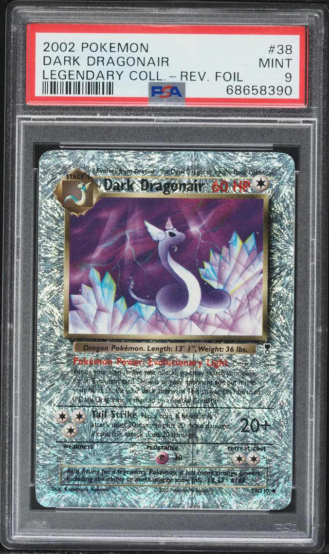 2002 #38 Dark Dragonair-Reverse Foil PSA 9 Legendary Collection Pokemon