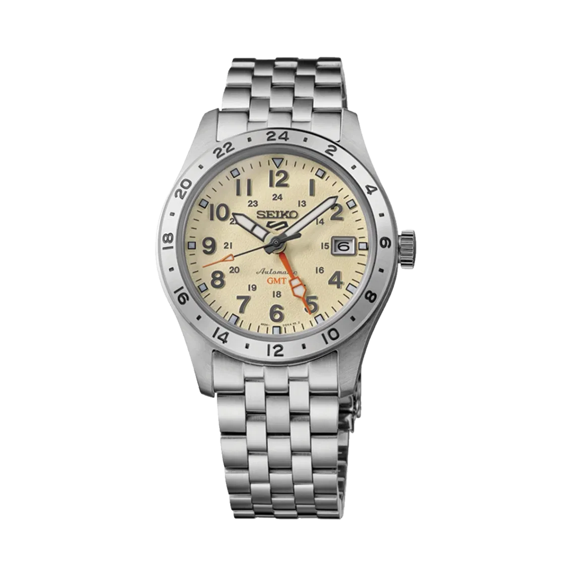 Seiko HDB002 5 Sports Field GMT 39.4mm - Beige on Bracelet