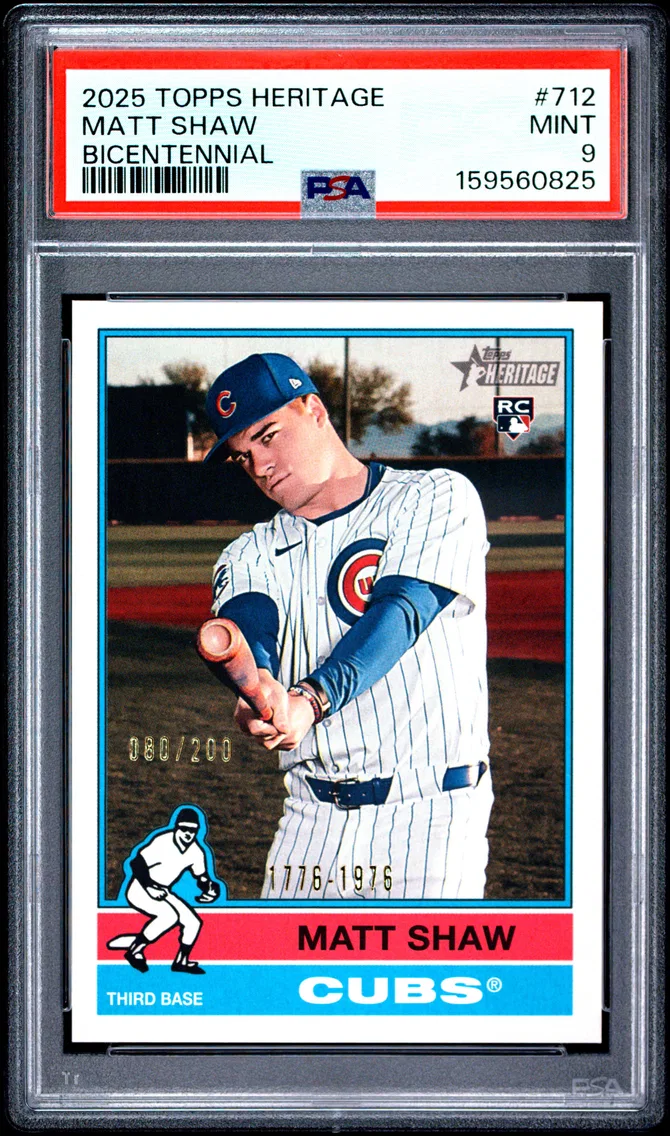2025 #712 Matt Shaw PSA 9 Topps Heritage