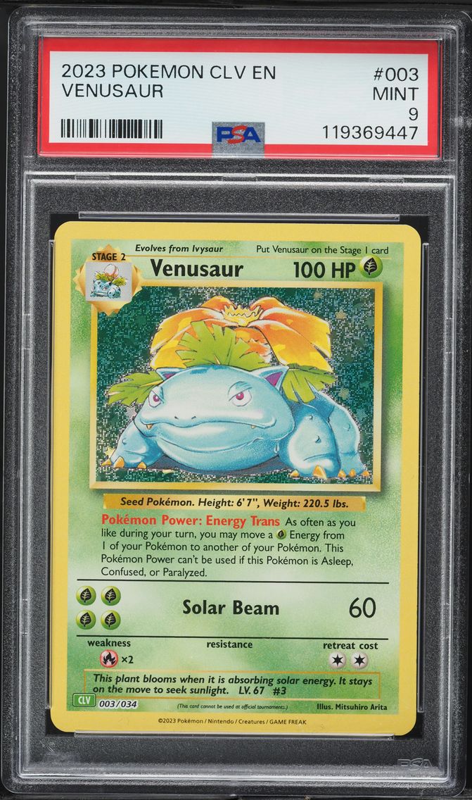 2023 #003 Venusaur PSA 9 CLV-Trading Card Game Classic Venusaur & Lugia EX Deck Pokemon