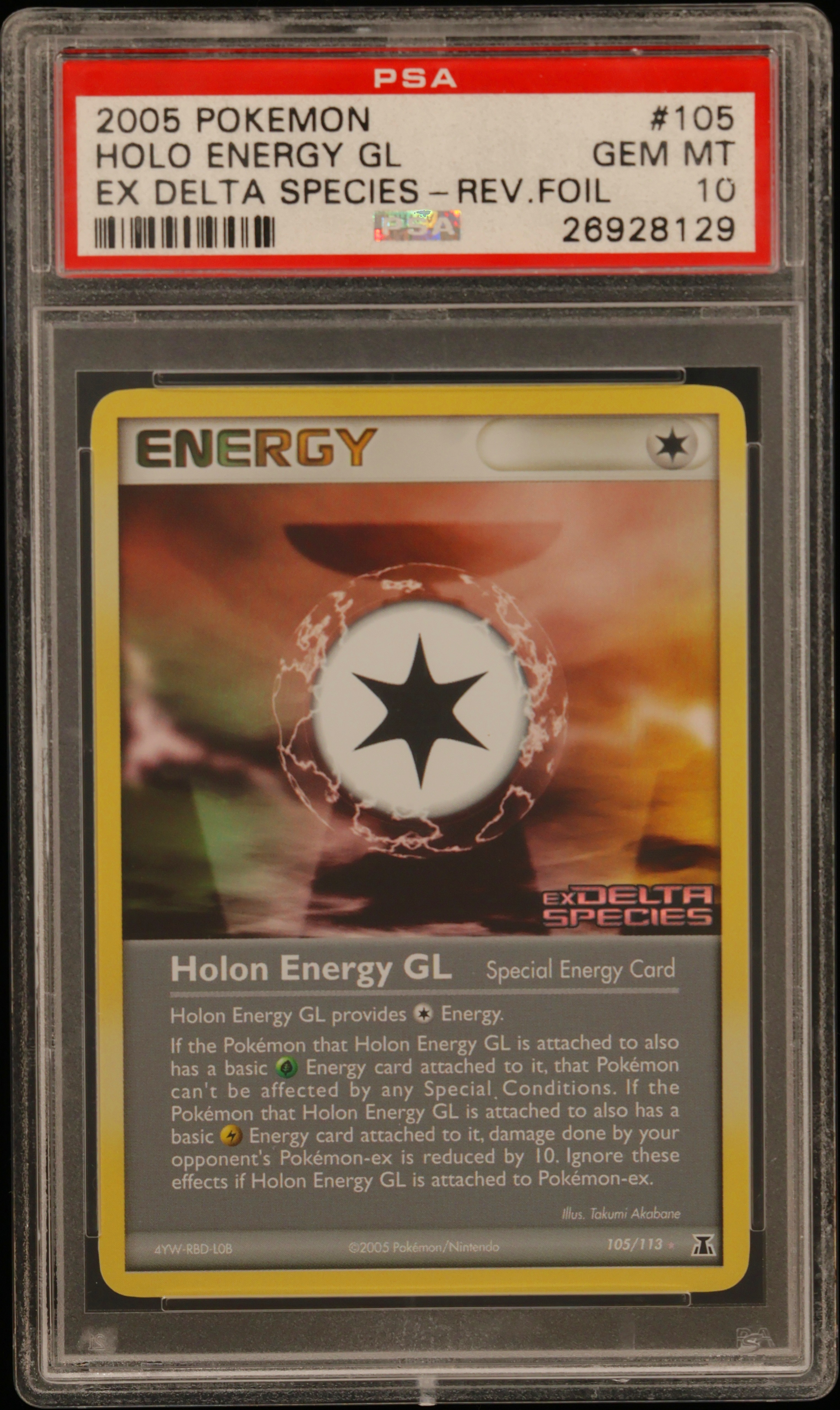 2005 #105 Holon Energy Gl-Reverse Foil PSA 10 Ex Delta Species