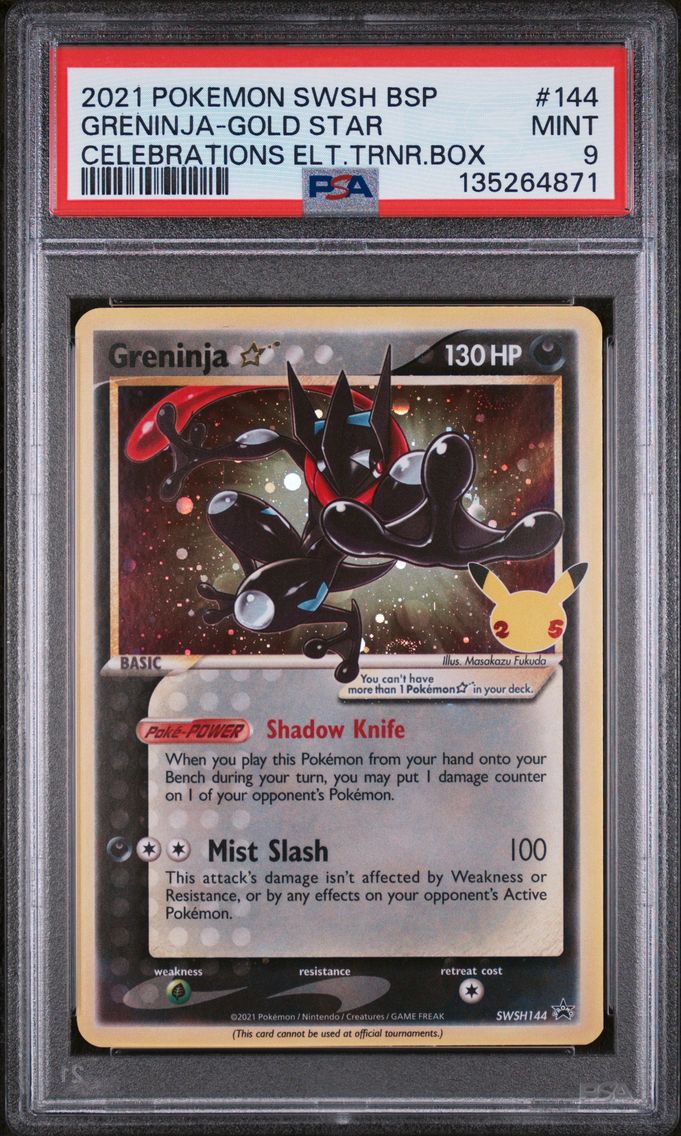 2021 #144 Greninja-Gold Star PSA 9 Swsh Black Star Promo