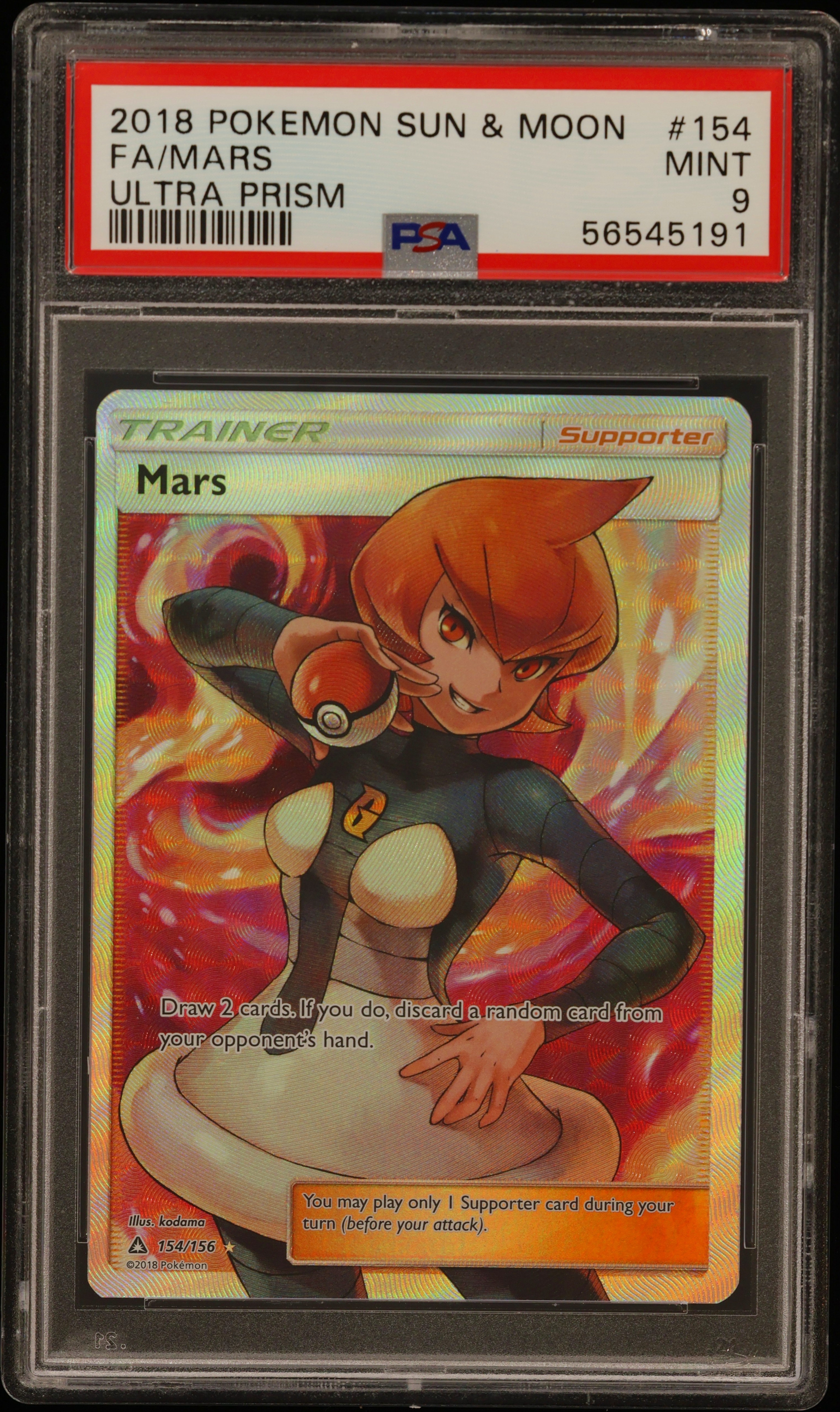 2018 #154 Full Art/Mars PSA 9 Sun & Moon Ultra Prism