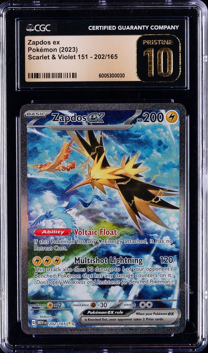2023 #202 Zapdos EX CGC 10 Prist
