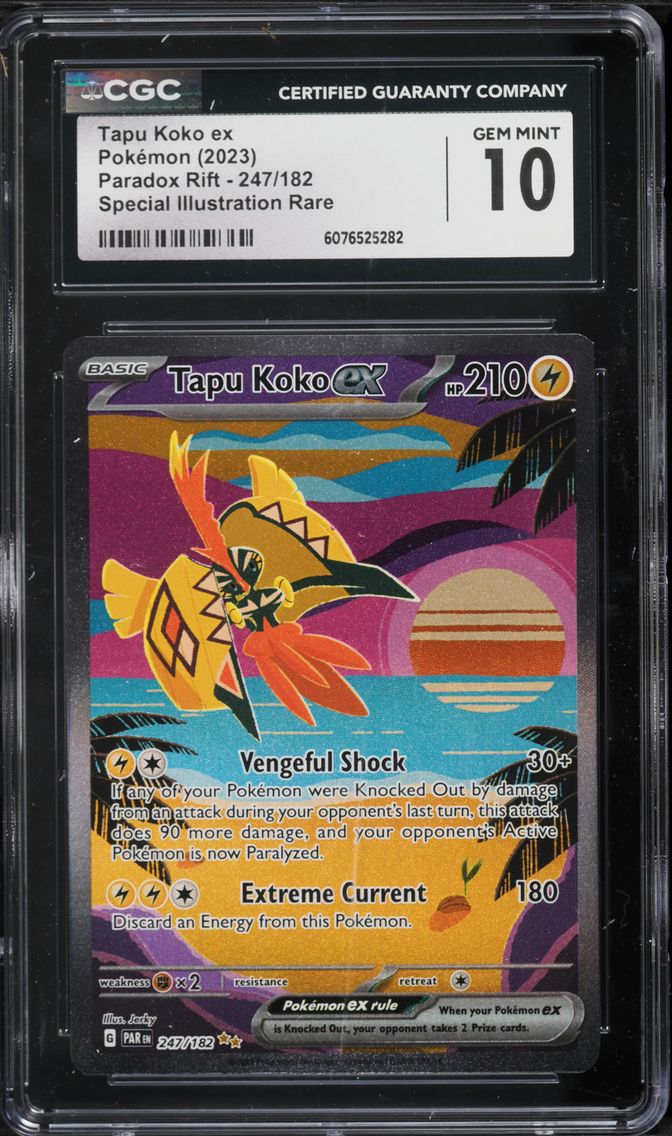 2023 #247 Tapu Koko EX CGC 10 Par EN-Paradox Rift Pokemon
