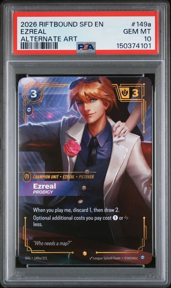 2026 #149a Ezreal - Prodigy PSA 10 Riftbound: League of Legends Sfd-Spiritforged