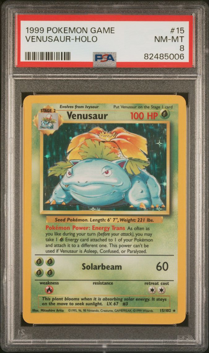 1999 #15 Venusaur-Holo PSA 8 Game