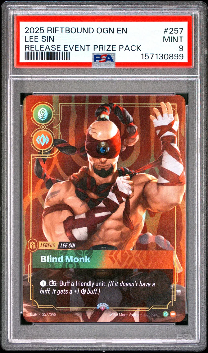 2025 #257 Lee Sin - Blind Monk PSA 9 Riftbound: League of Legends Ogn-Origins