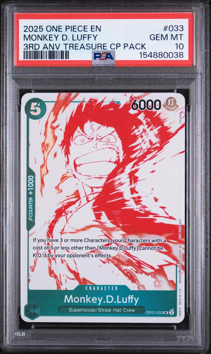2025 #033 Monkey D. Luffy PSA 10 One Piece 3rd Anniversary! One Piece Card Treasure Campaign Pack