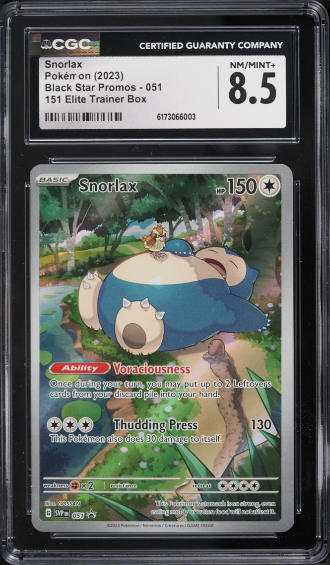 2023 Pokemon Scarlet & Violet Promo 151 ETB Full Art Snorlax #51 CGC 8.5 NM-MT+