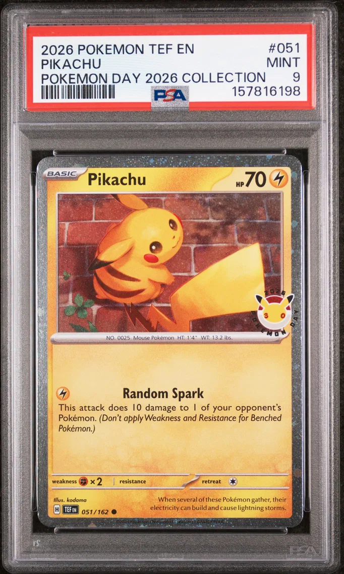 2026 Pokemon Tef EN-Temporal Forces Pikachu Tef EN-Temporal Forces #051 PSA 9