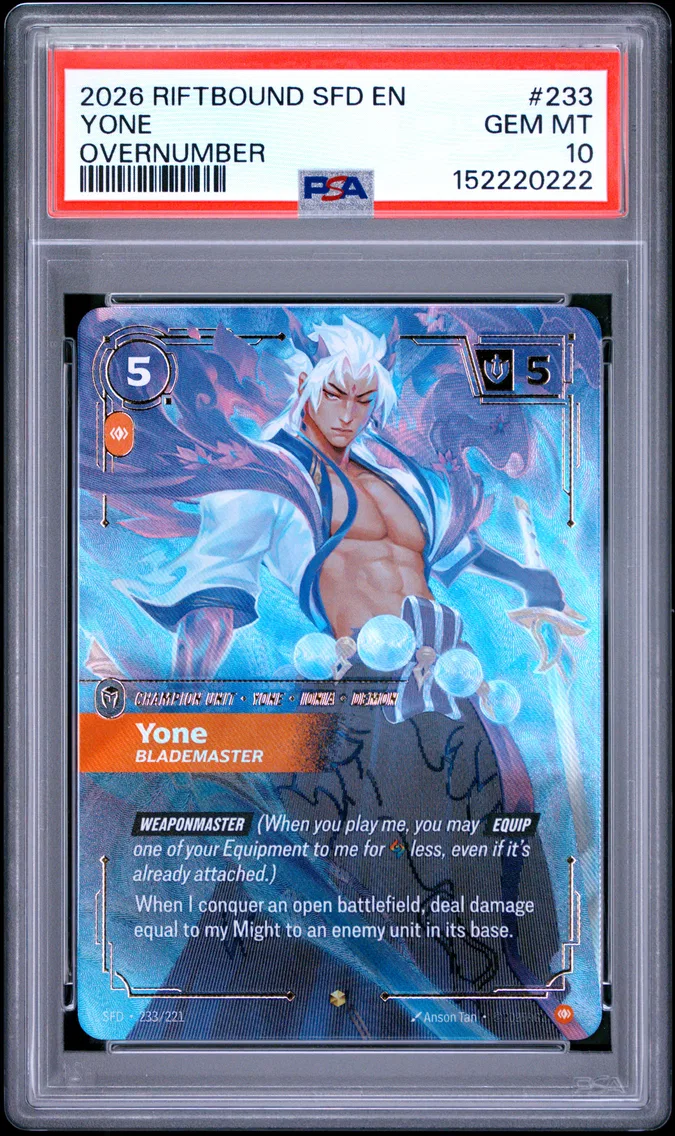 2026 #233 Yone - Blademaster PSA 10 Riftbound: League of Legends Sfd-Spiritforged