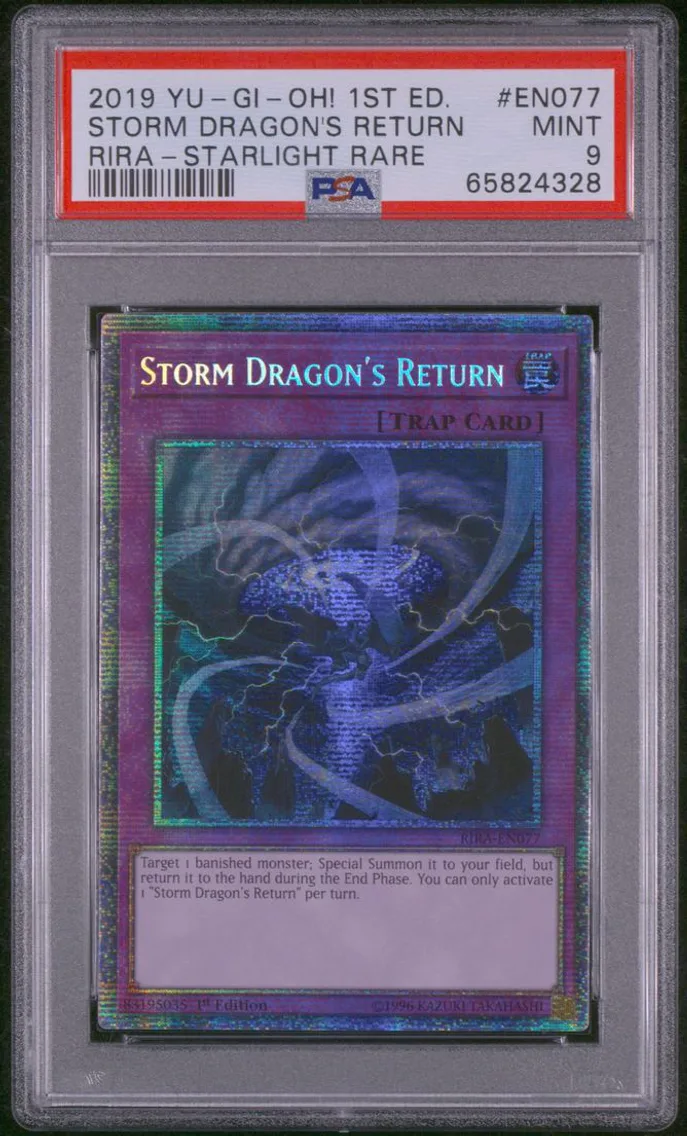 2019 YU-GI-OH! RISING RAMPAGE | 1ST EDITION-STARLIGHT RARE #EN077 STORM DRAGON'S RETURN PSA 9
