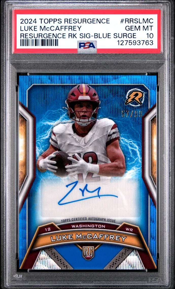 2024 #RRSLMC Luke McCaffrey PSA 10 Topps Resurgence Resurgence Rookie Signatures