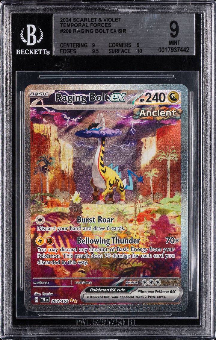 2024 #208 Raging Bolt EX BGS 9 Tef EN-Temporal Forces Pokemon