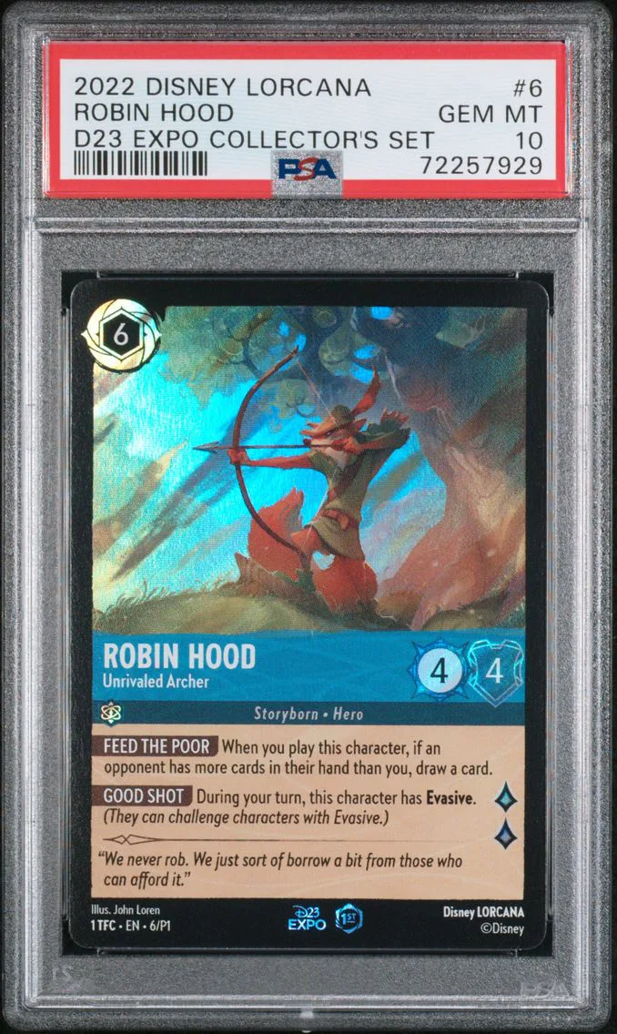 2022 #6 Robin Hood - Unrivaled Archer PSA 10 Disney Lorcana Promo