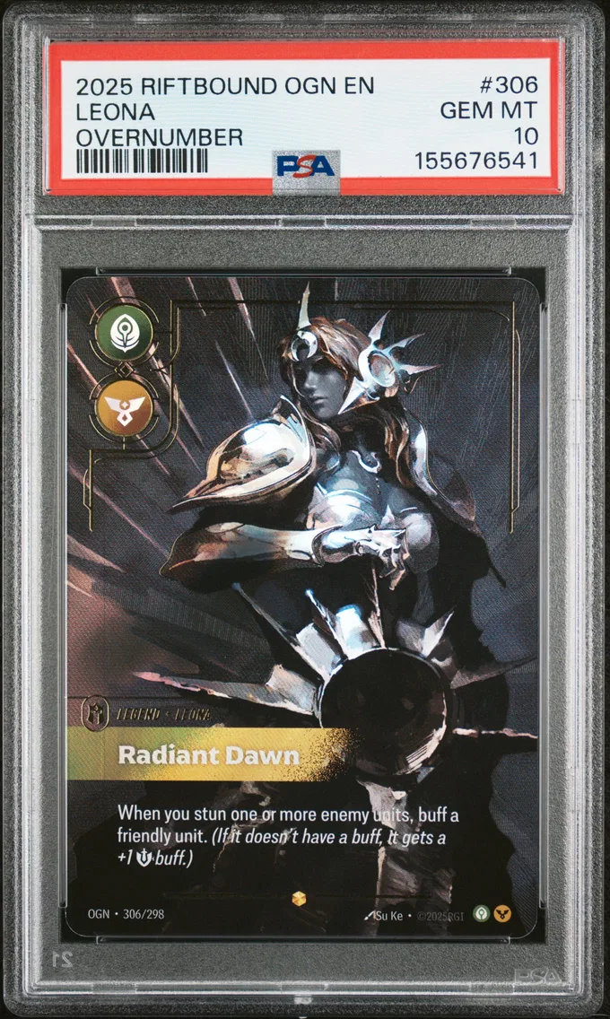 2025 #306 Leona - Radiant Dawn PSA 10 Riftbound: League of Legends Ogn-Origins