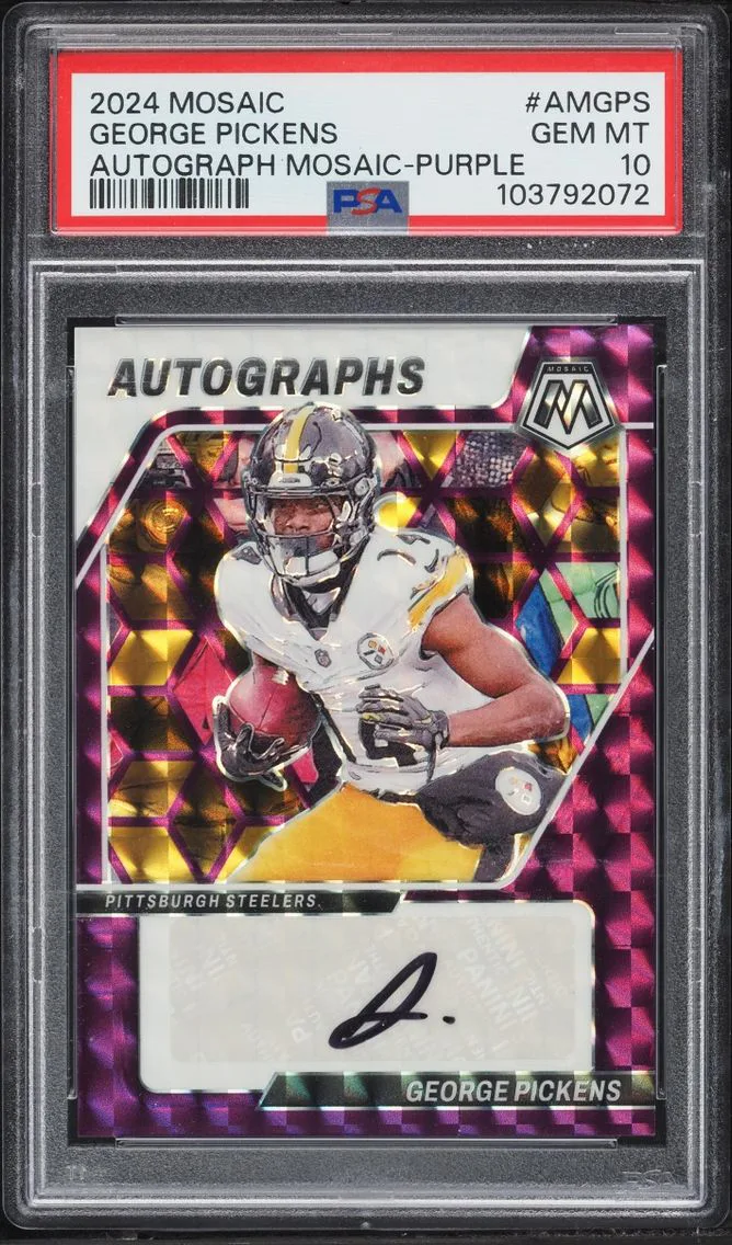 2024 Panini Mosaic Purple George Pickens AUTO /49 #AM-GPS PSA 10 GEM MINT