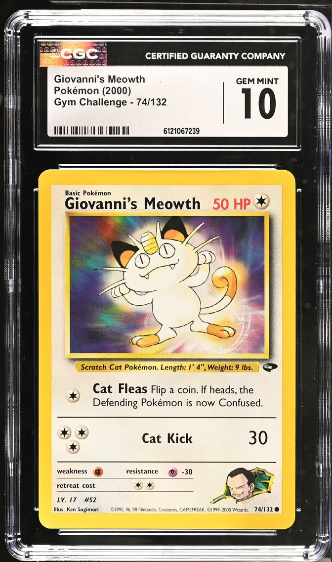 2000 #74 Giovanni's Meowth CGC 10 Gym Challenge - Unlimited - English