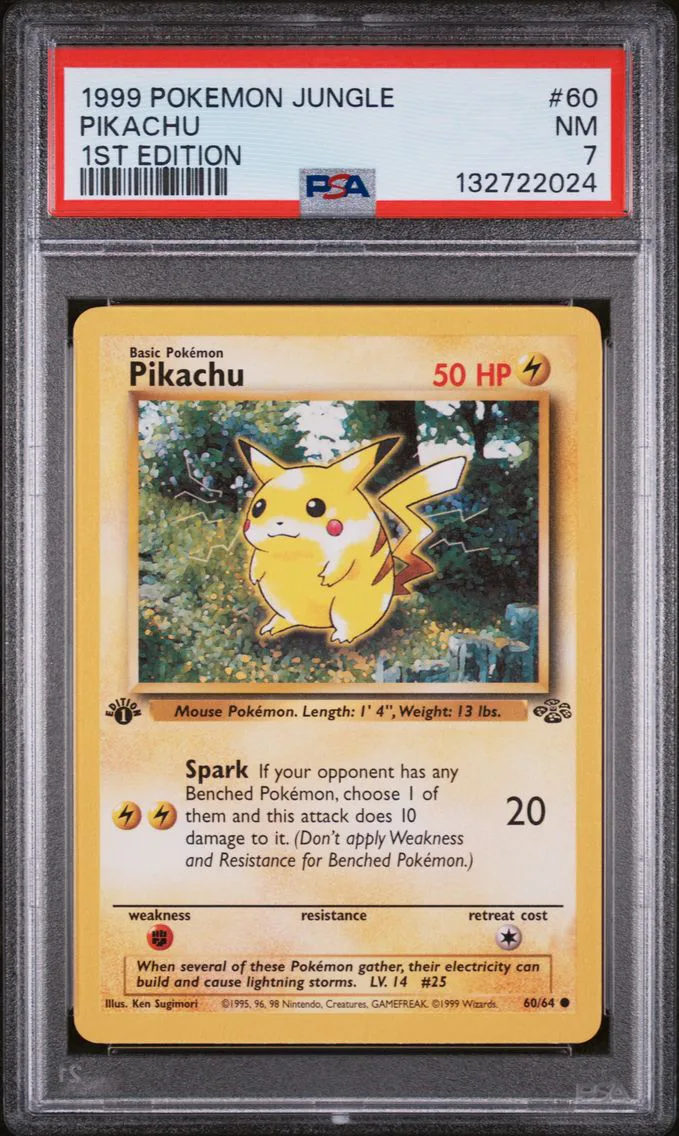 1999 #60 Pikachu 1st Edition PSA 7 Jungle