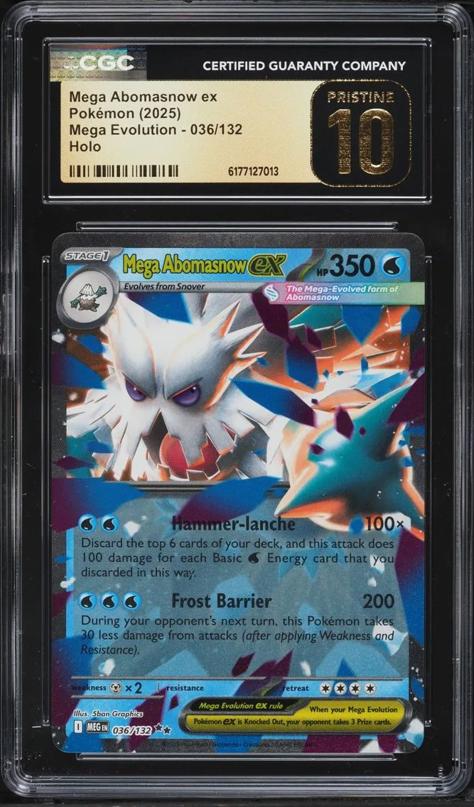 2025 Pokemon Mega Evolution Holo Mega Abomasnow Ex #36 CGC 10 PRISTINE