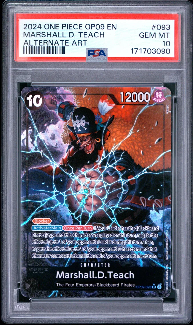 2024 #093 Marshall D. Teach PSA 10 One Piece OP09-Emperors in the New World