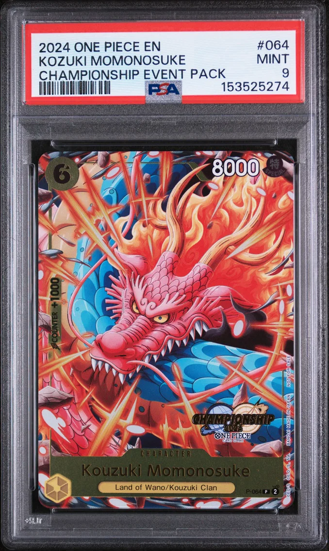 2024 #064 Kozuki Momonosuke PSA 9 One Piece Championship 2024 Event Pack