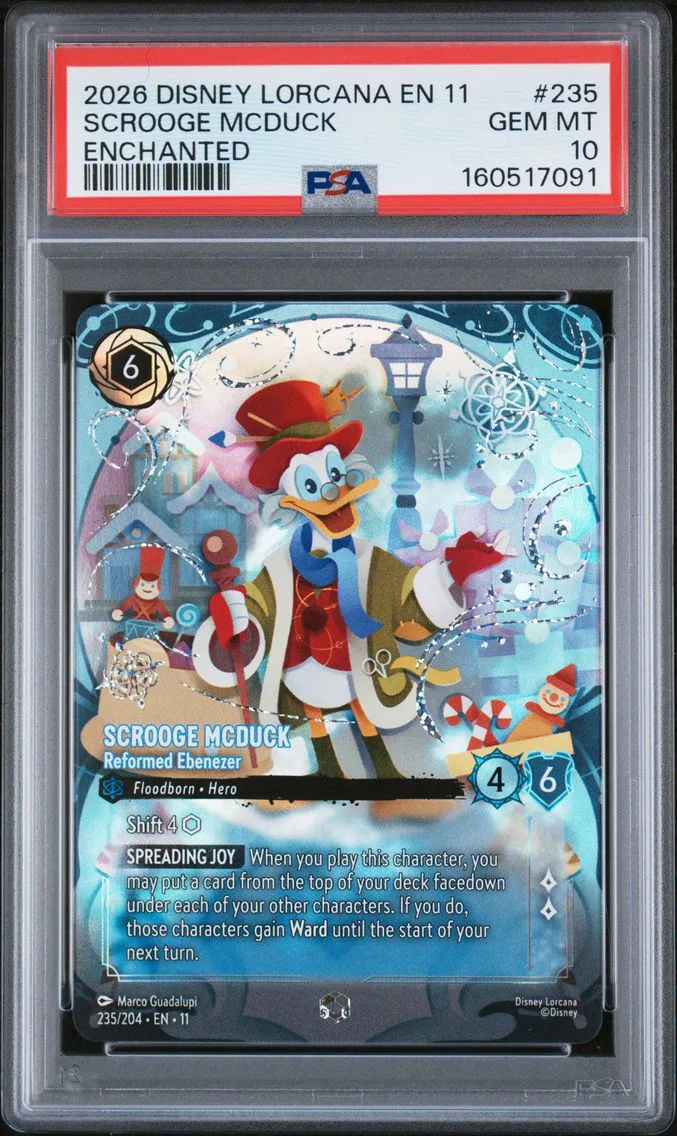 2026 #235 Scrooge Mcduck - Reformed Ebenezer PSA 10 Disney Lorcana EN 11-Winterspell