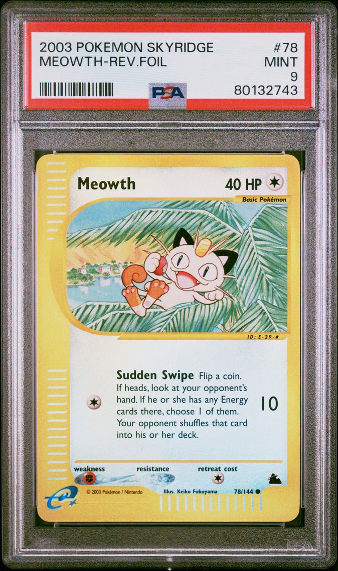 2003 #78 Meowth-Reverse Foil PSA