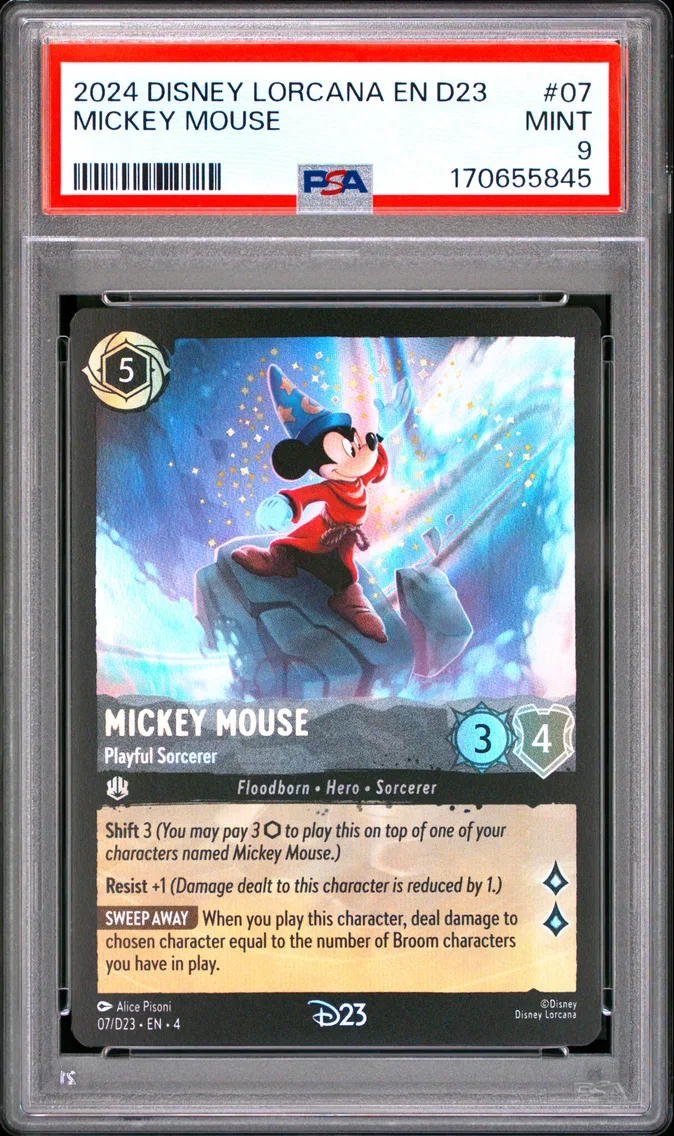2024 #07 Mickey Mouse - Playful Sorcerer PSA 9 Disney Lorcana EN D23-D23 Expo Promo