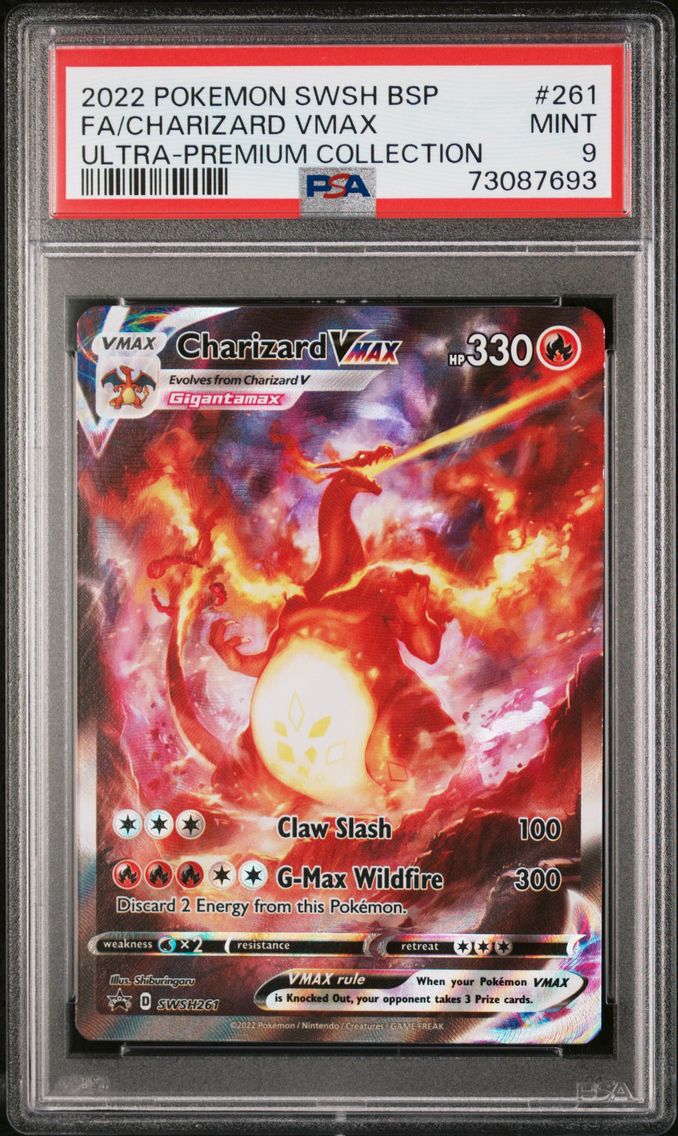 2022 #261 Full Art/Charizard Vmax PSA 9 Swsh Black Star Promo Pokemon