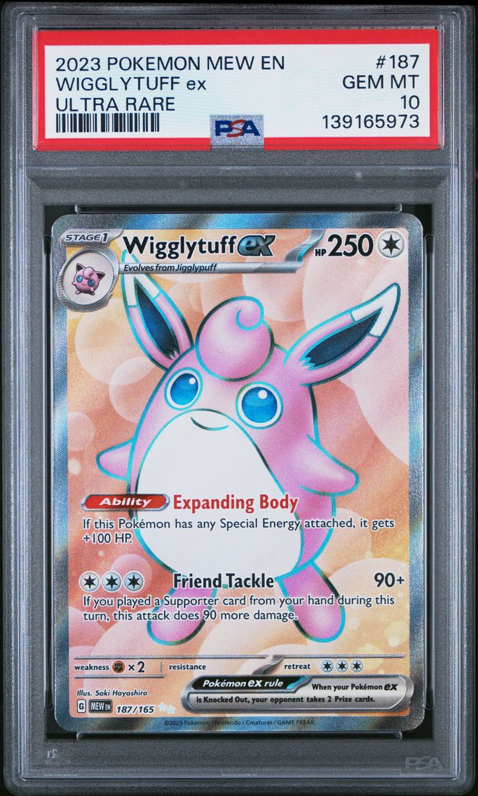 2023 #187 Wigglytuff EX PSA 10 Mew EN-151 Pokemon