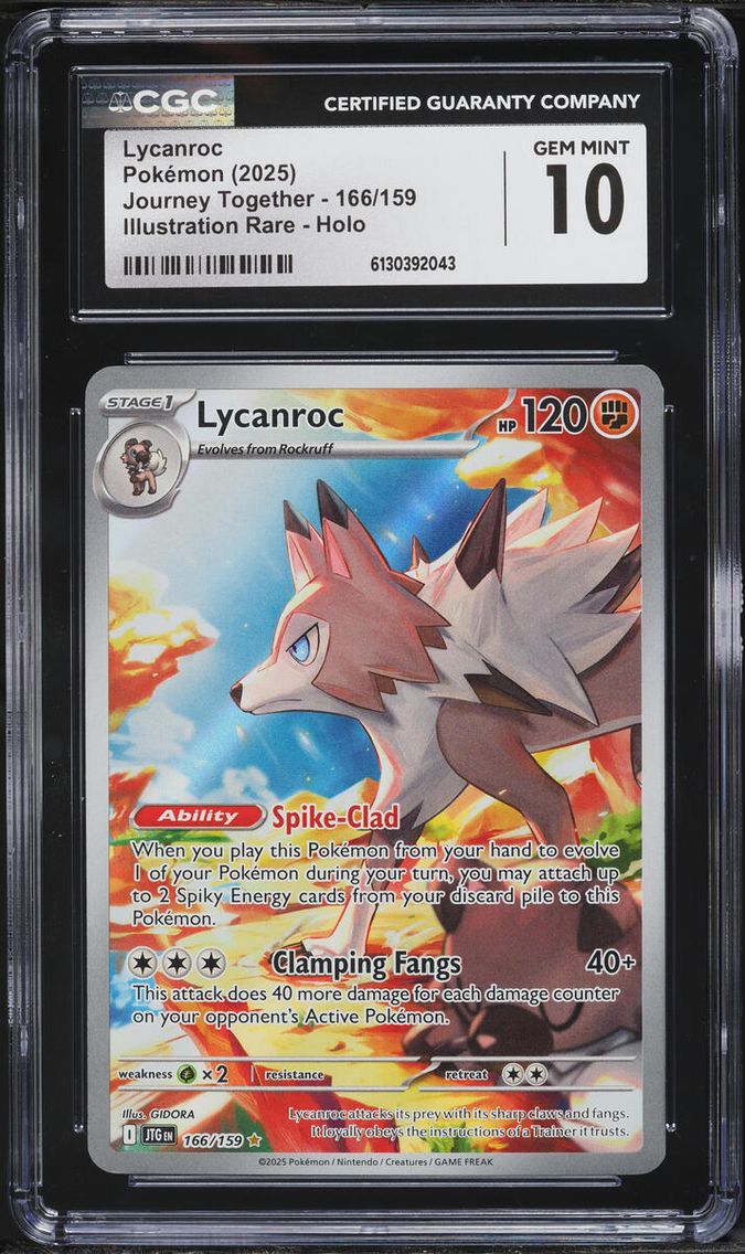 2025 Pokemon Scarlet & Violet Journey Together IR Lycanroc #166 CGC 10 GEM MINT