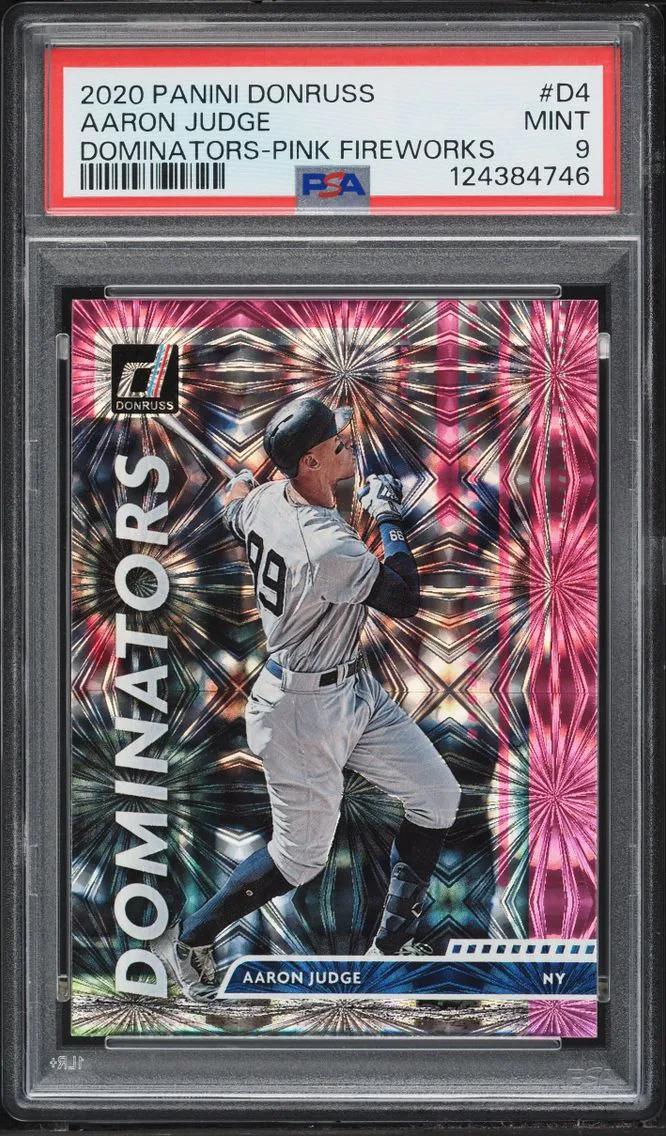 2020 Donruss Dominators Pink Fireworks Aaron Judge #D4 PSA 9 MINT