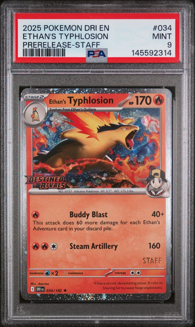 2025 #034 Ethan's Typhlosion PSA 9 Dri EN-Destined Rivals