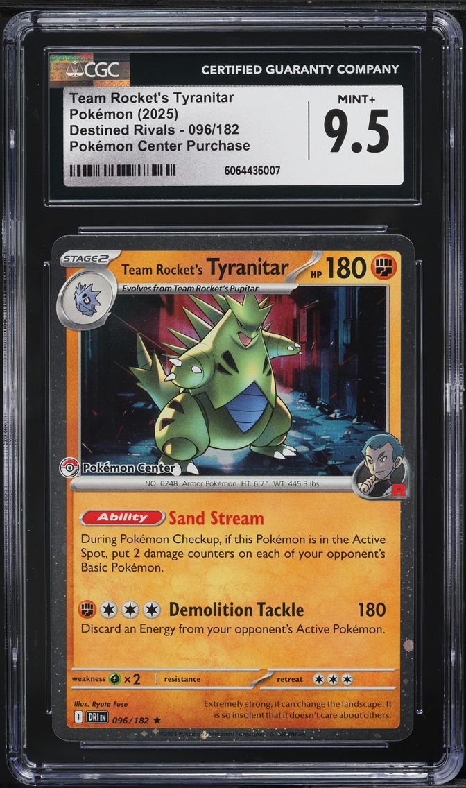 2025 #096 Team Rocket's Tyranitar CGC 9.5 Dri EN-Destined Rivals Pokemon