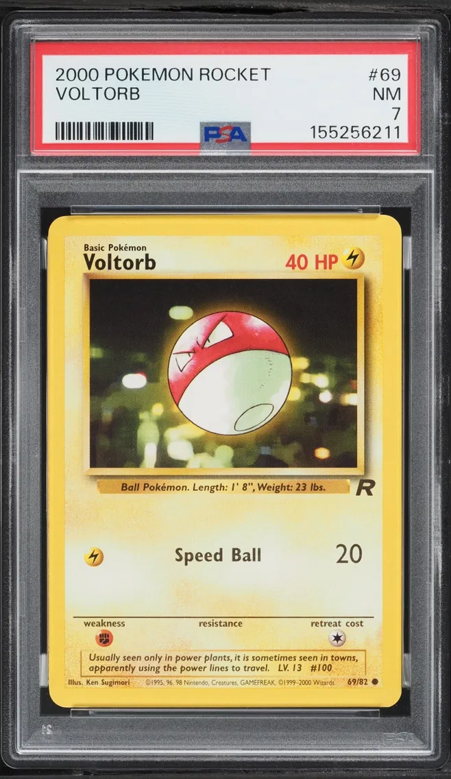 2000 #69 Team Rocket Voltorb NRMT PSA 7 Pokemon