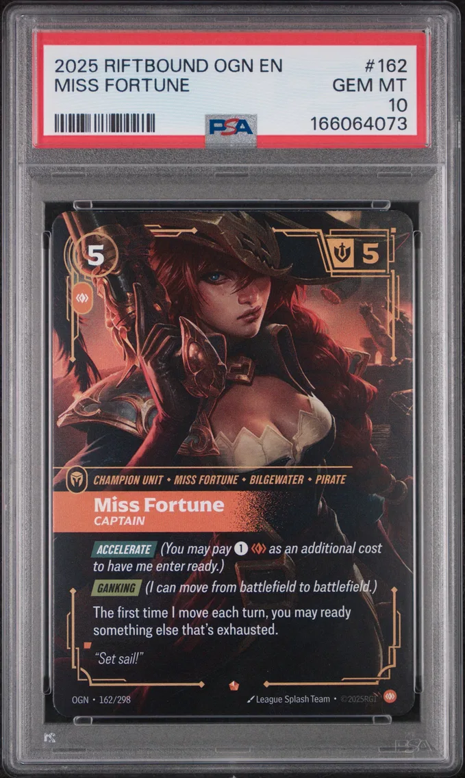 2025 #162 Miss Fortune - Captain PSA 10 Riftbound: League of Legends Ogn-Origins