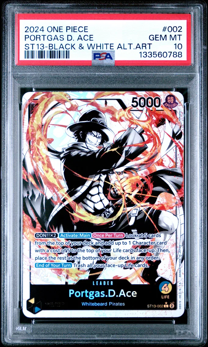 2024 #002 Portgas D. Ace PSA 10 One Piece Ultra Deck ST13-the Three Brothers
