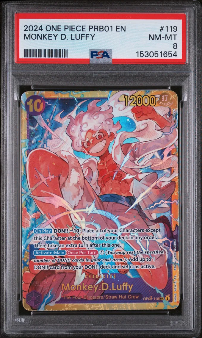 2024 #119 Monkey D. Luffy PSA 8 One Piece PRB01-Premium Booster -One Piece Card the Best-