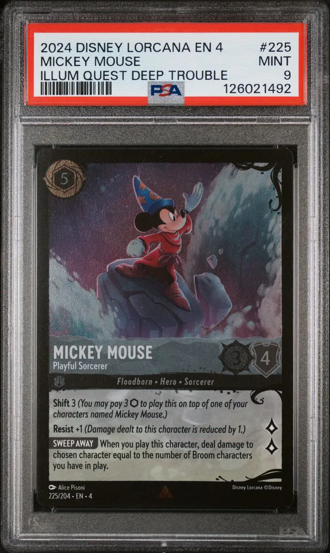 2024 #225 Mickey Mouse - Playful Sorcerer PSA 9 Disney Lorcana EN 4-Ursula's Return