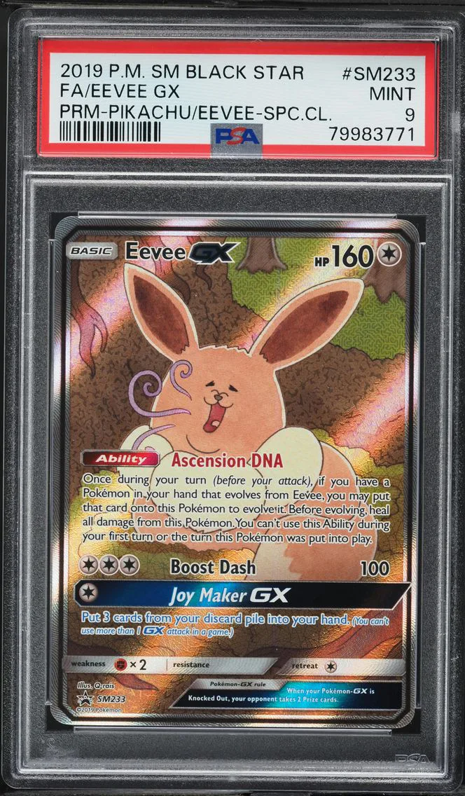 2019 Pokemon SM Black Star Promo Full Art/Eevee GX SM Black Star Promo #SM233 PSA 9