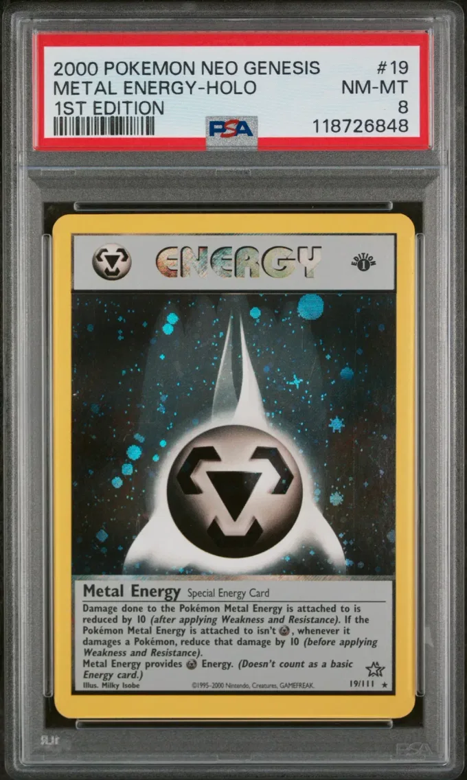 2000 #19 Metal Energy-Holo PSA 8 Neo Genesis 1st Edition