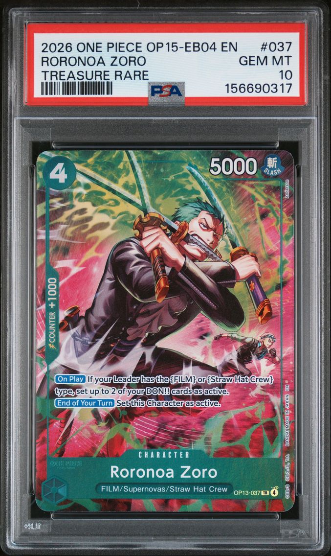2026 #037 Roronoa Zoro PSA 10 On