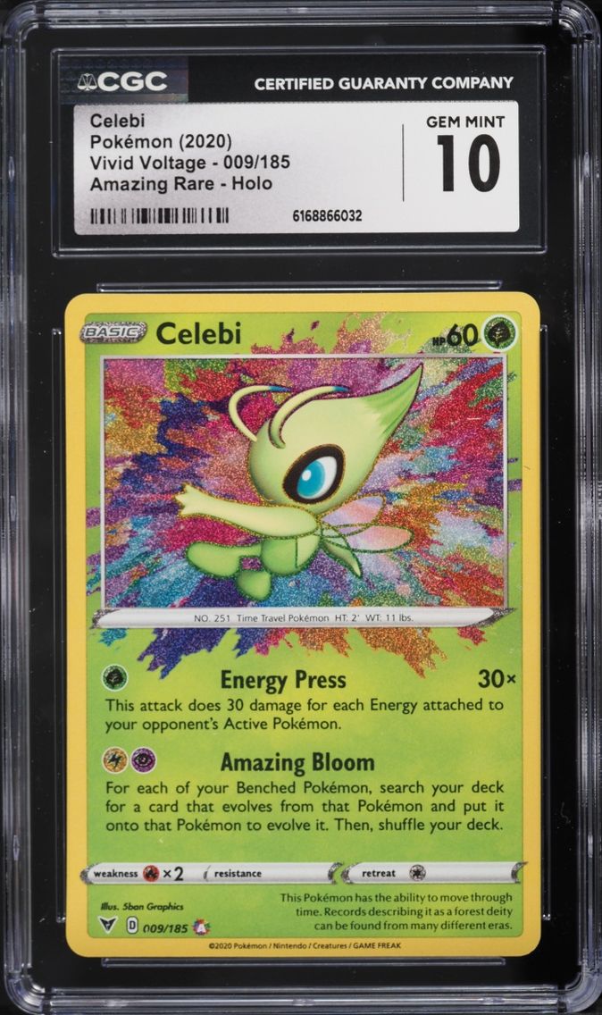 2020 Pokemon Sword & Shield Vivid Voltage Amazing Rare Celebi #9 CGC 10 GEM MINT
