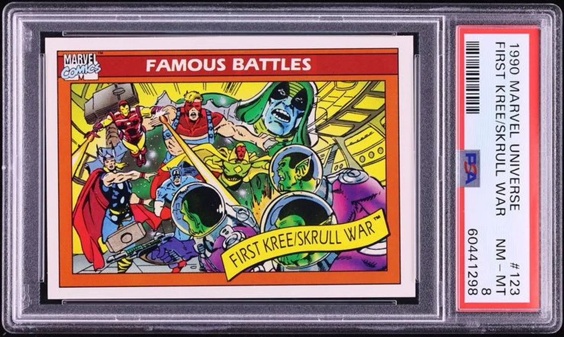 1990 #123 Impel Marvel Universe First Kree Skrull War NM-MT PSA 8